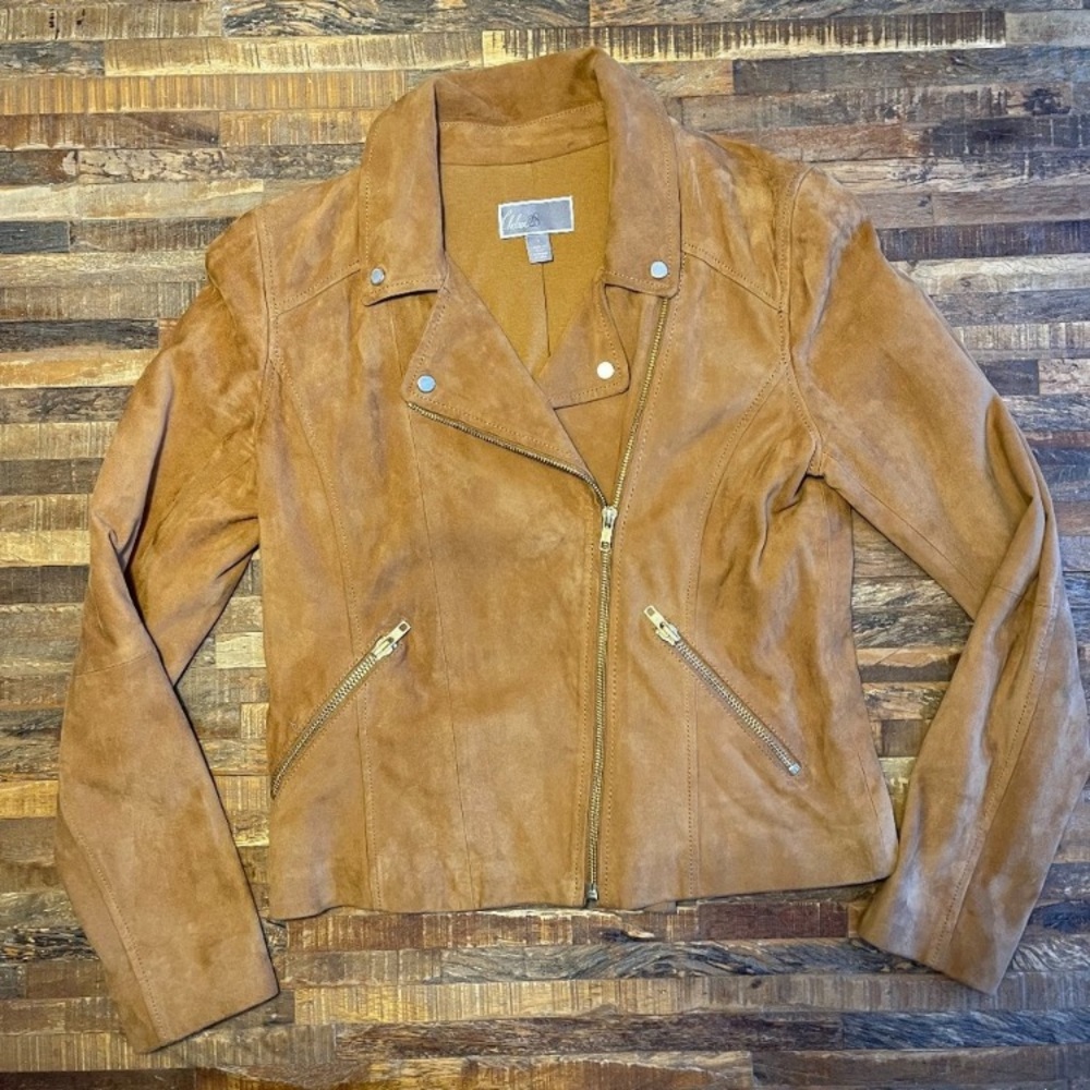 CHELSEA28 l Light Brown Suede Motocycle Jacket l Size Small